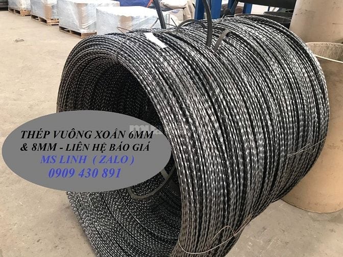Thép Vuông Xoắn Đặc 6mm - 8mm - Liên Kết Thanh La Grating