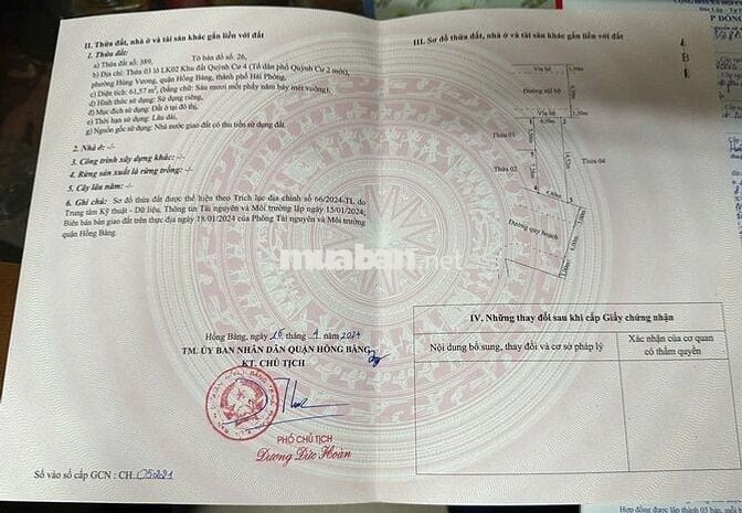 Bán đất sát đường 5 mới - phường Hùng Vương 62m, đường 9,5m , 1,7 tỷ