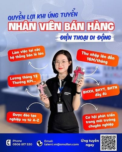 Nhân viên Tư vấn bán hàng - Không yêu cầu kinh nghiệm