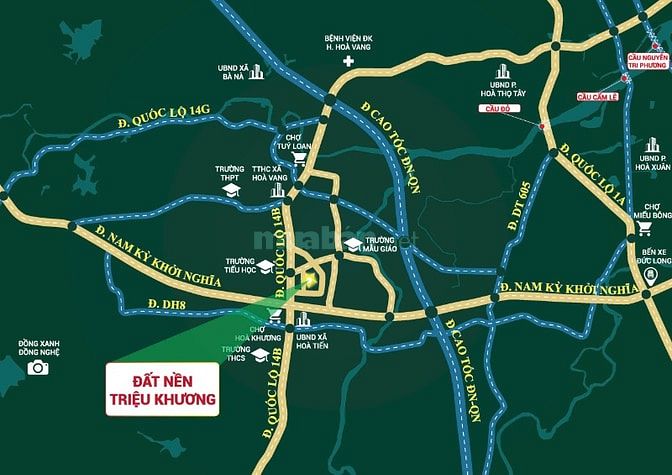 Bán 6 lô ngay uỷ ban Hoà Vang nằm sát trục QL14B cách 50m, giá cực tốt