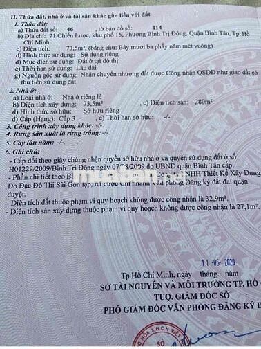 Bán nhà mặt tiền kinh doanh dien tich 280m2 Đ. Chiến Lược sát bên Q6