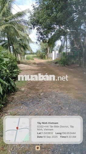 Đất nền đã có sổ hồng 818.7m2 Tân Biên, Tây Ninh