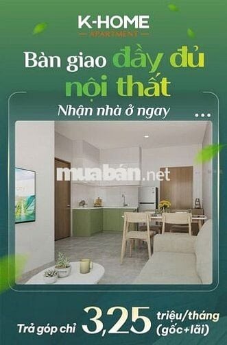 Bán căn hộ K-HOME APARTMENT,  1 phòng ngủ, diện tích 46,69 m2.