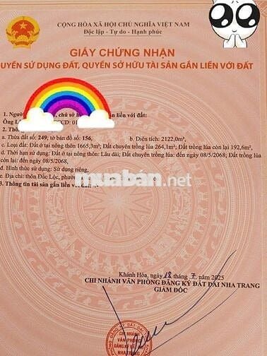 Bán đất 2122m2 có thổ cư mặt tiền quốc lộ Đắc lộc Vĩnh Phương