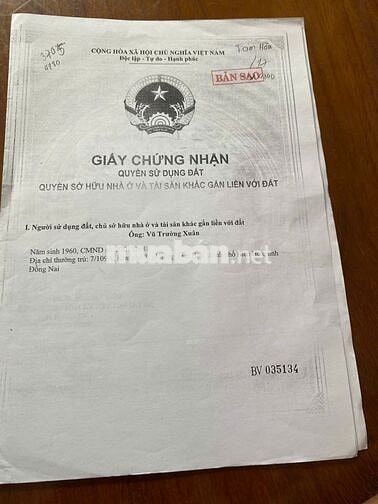 Bán đất giá rẻ tại Biên Hòa, Đồng Nai (979m2- 19ty500)
