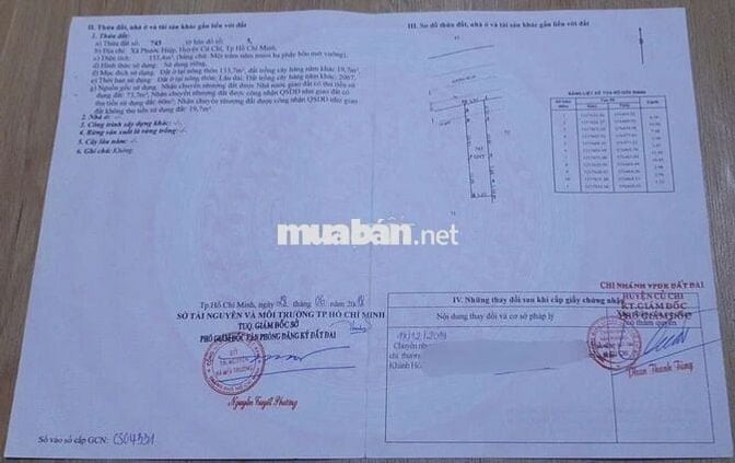 Bán Đất Thổ Cư - Củ Chi: 5,5x28-100% Thổ Cư-Tân An Hội. Giá 1 tỷ 690