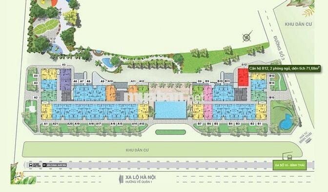 Cho thuê Căn hộ chung cư Lavita Garden 1 P khách, 2 P Ngủ ngay Metro