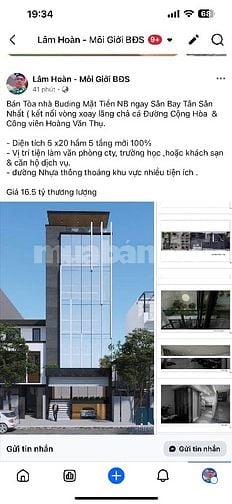 Bán Tòa nhà Buding Mặt Tiền NB ngay Sân Bay Tân Sân Nhất