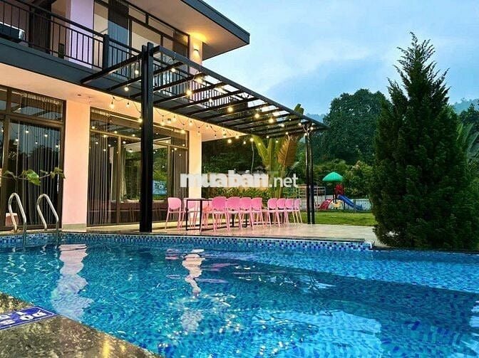 Villa Ba Vì, biệt thự, hồ bơi, vườn BBQ, 1100m2, 9.2tỷ, 200triệu/tháng