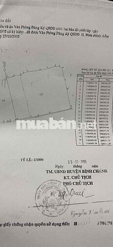 Chính chủ gia đình cần bán đất vị trí đẹp thuộc xã Bình Chánh