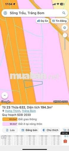 BÁN ĐẤT THỔ CƯ ĐƯỜNG NHỰA ĐI SÂN BAY LONG THÀNH