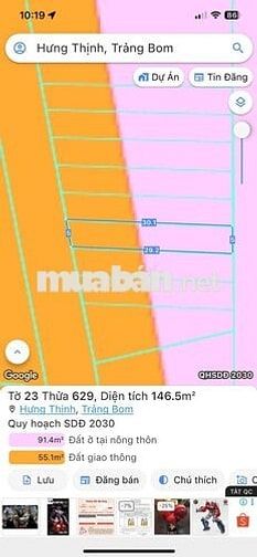 BÁN ĐẤT THỔ CƯ ĐƯỜNG NHỰA ĐI SÂN BAY LONG THÀNH