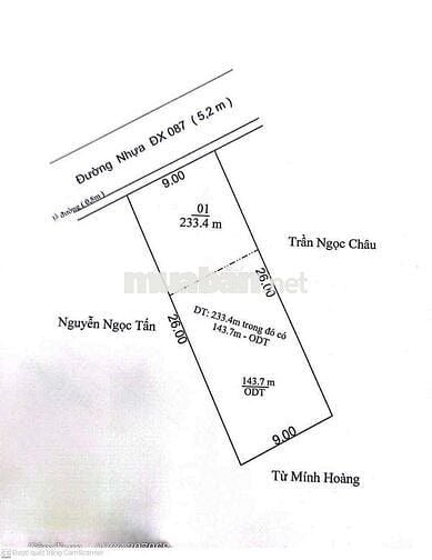 Đất Hiệp An mặt tiền Dx 87 sát Chợ Trường