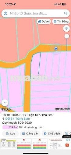 BÁN GÓC 2MT ĐƯỜNG NHỰA XÃ ĐỒI 61_TRẢNG BOM