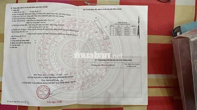Lô đất 1000m ngay Hàm Tân Quốc Lộ 55 vào 200m thổ cư