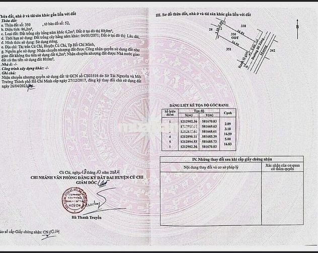 Bán Đất Thổ Cư - Củ Chi: 5x17-100% Thổ Cư-Tân An Hộii. Giá 670 triệu