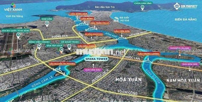 Sun Spana S20705, view pháo hoa, sông cẩm lệ, thành phố vị trí vàng