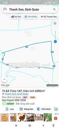 Đất 2000m2( 2 xào)  X.Thanh Sơn H.Định Quán T.Đồng Nai