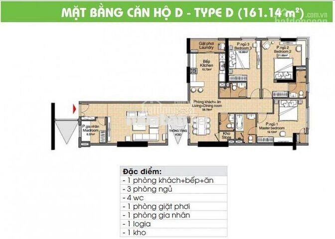 Bán căn hộ 161m2, 3PN, 4WC tạ Era Town, Phú Mỹ, Q7, Giá 3,8 tỷ