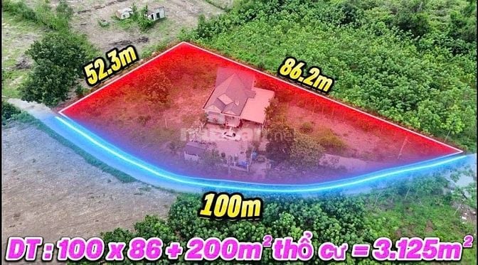 Nhà Vườn Nghỉ Dưỡng rộng 3125m2 thổ cư 200m2, Có Vườn Cây Trái