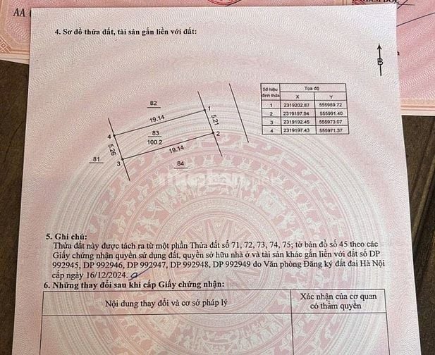 Chính chủ cần bán gấp 100m2, MT 5.5m đất ô tô tránh 2.5 tỷ