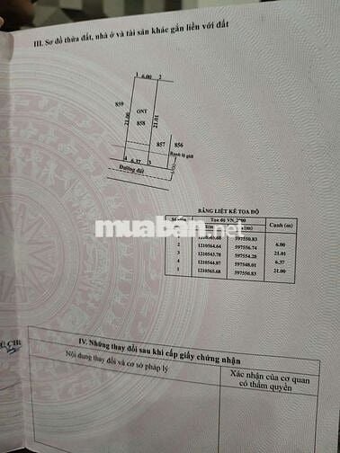Bán đất thổ cư (6 m x 21 m) xã Bình Mỹ Hồ Chí Minh
