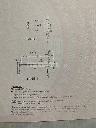 Bán Nhà hẻm 4,2m : 58/35/83 Âu Cơ - P.9 - Q.Tân Bình