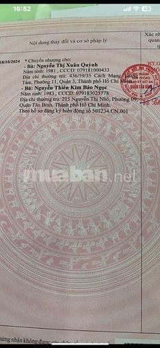Bán Nhà hẻm 4,2m : 58/35/83 Âu Cơ - P.9 - Q.Tân Bình