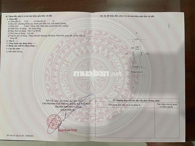 Đất chính chủ full thổ cư Tp Mới Bình Dương, HCM
