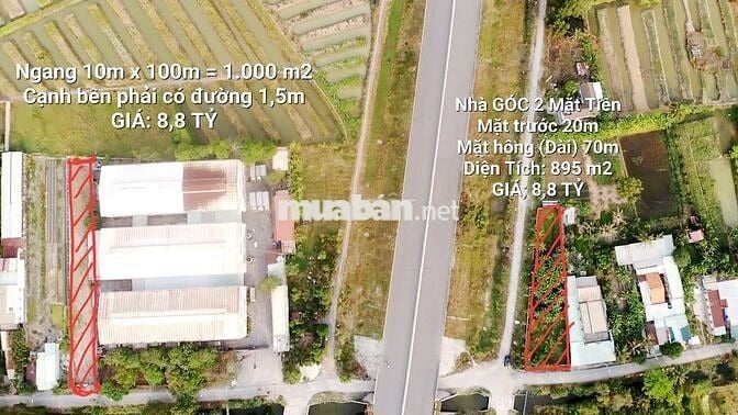 Chính chủ bán gấp đất 2 mặt tiền 894m2 đường 10m ngay TT Bình Chánh
