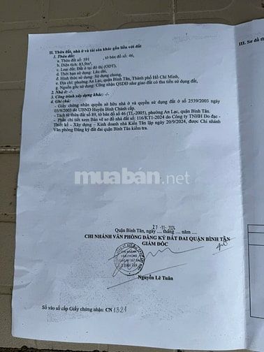 Bán đất mặt tiền Bùi Tư Toàn Quận Bình Tân, DT 4x21m, giá chỉ 6 tỷ