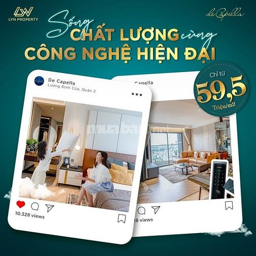 *Cho thuê căn hộ 3PN, De Capella 95m2, căn góc giá 18 triệu nhà đẹp.