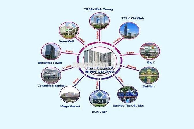 Cho thuê căn hộ 49m2 1PN 1WC Chung cư Happy One Phú Hoà