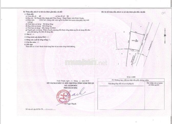 Bán kho, nhà xưởng 1329.7m2 tại Lê Duẩn, Xã Thành Hải, Phan Rang