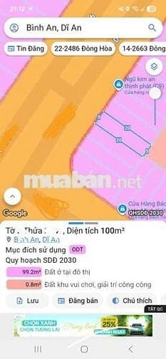 bán lô dất dt 100m2  châu thới bình an phường đông hoà