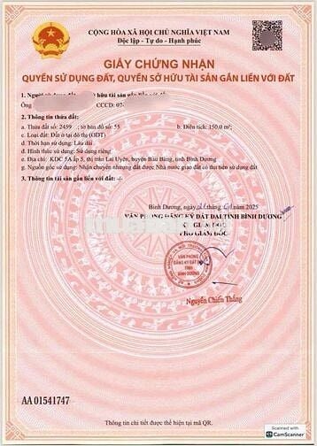 Chính Chủ cần bán 150m2 full thổ cư - Xây dựng tự do - Đối diện Chợ
