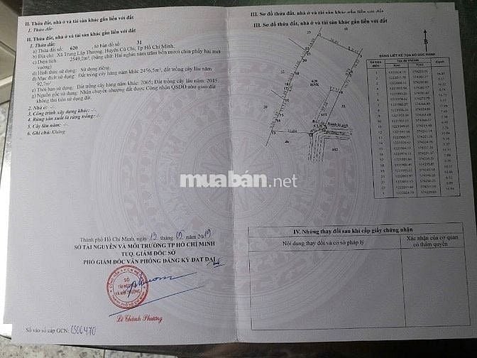 Bán đất DT 2749 m2 mặt tiền đường 711 ấp Vân Hàn, xã Trung Lập Thượng