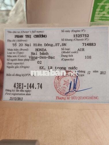 Ab 2012 biển 43 máy rin êm.mọi thứ hoàn hảo