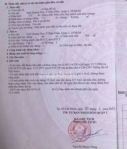 Bán biệt thự Ngô Quang Huy, Thảo Điền, 201m² đất, 1 trệt 2 lầu