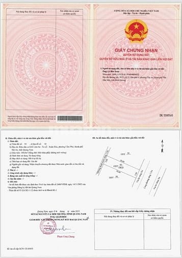 Bán đất mặt tiền Lê Hồng Phong nối dài - khu Lâm Sa, Tư Lễ - Hội An