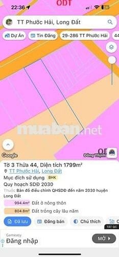 BÁN ĐẤT MẶT TIỀN VUÔNG VỨC - GẦN BIỂN PHƯỚC HẢI