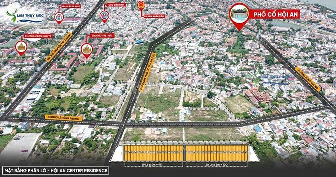 Bán đất mặt tiền Lê Hồng Phong nối dài - khu Lâm Sa, Tư Lễ - Hội An