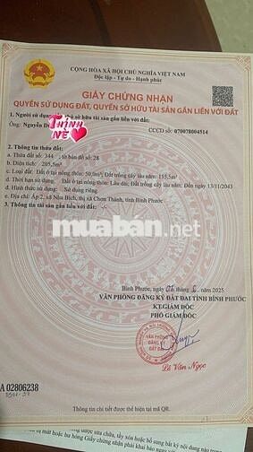 ĐẤT NGAY KHU ĐÔ THỊ MỚI CHƠN THÀNH, GẦN TRUNG TÂM HÀNH CHÍNH