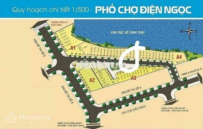 BÁN ĐẤT MT ĐƯỜNG 10M5 - KHU PHỐ CHỢ ĐIỆN NGỌC
