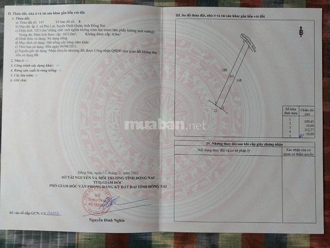 Bán thửa 148 tờ 8 phú lợi 700 triệu