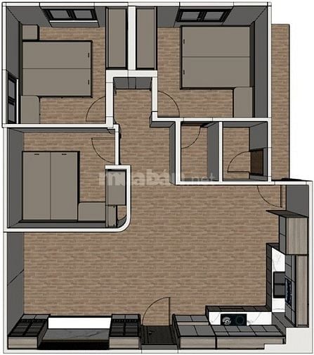 Cho thuê căn hộ 3N 2W tòa B6B KĐT Nam Trung Yên