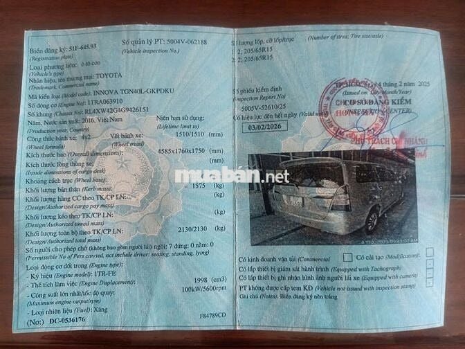Toyota Innova 2016 AT biển VIP 9 nút Zin độ Full