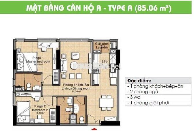 Cho thuê CH CC Era Town, 85m2, 2PN - 3WC, giá 8 triệu  tại Phú Mỹ, Q7.
