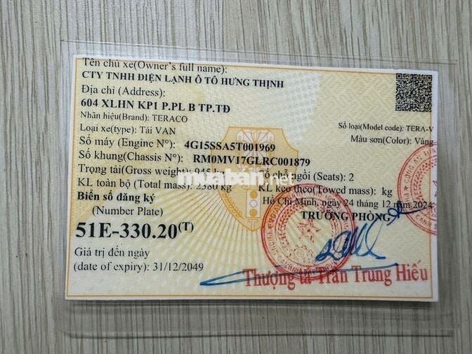 Cân bán tải van TERA -V sản xuất 2024 chạy 3000km