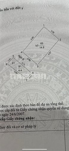 Nhà 5T vị trí đẹp sát Mp Giảng Võ hai mặt thoáng dt 25m mt 3m 